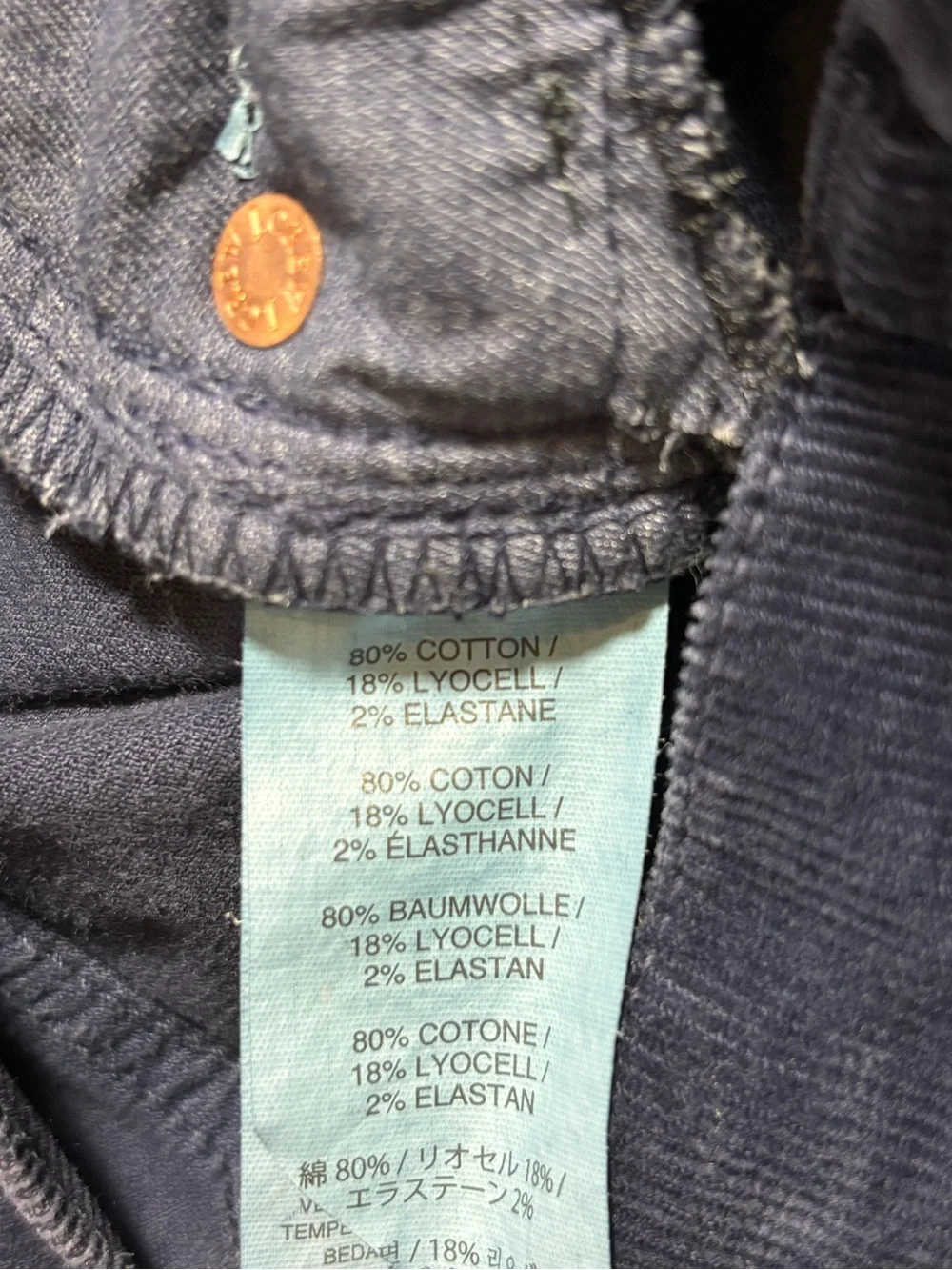 J.Crew Women’s Matchstick Corduroy Pants Size 29 Navy Blue Straight Leg